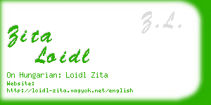 zita loidl business card
